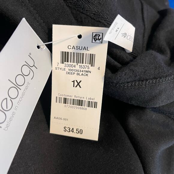 ID Ideology Deep Black Pullover Hoodie NWT Plus Size 1X - Picture 7 of 7